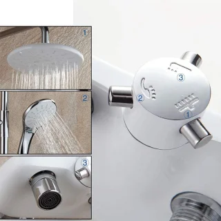 Douchekraan mengkraan regendouche set wandmontage messing 25cm douchekop chroom