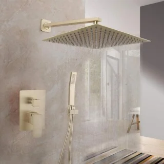 Douchekraan Regendouche 12 inch Nikkel Goud