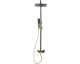 Douchekraan regendouche 125 cm zwart goud