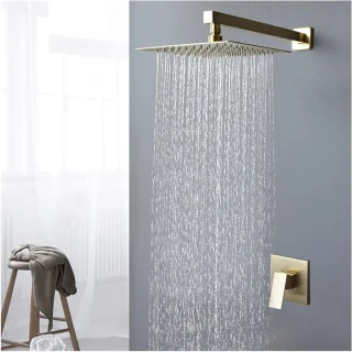 Douchekraan Regendouche Wandmontage 12 inch Goud