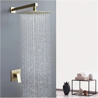 Douchekraan Regendouche Wandmontage 12 inch Goud