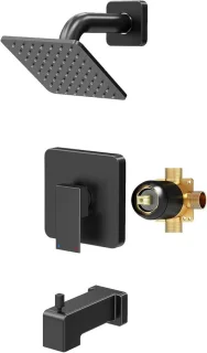 Douchekraan set mat zwart