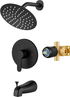 Douchekraan set mat zwart