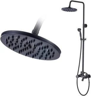 Douchekraan set met regendouche en handdouche, 20 cm, zwart brons