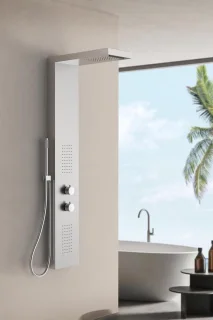 Douchekraan set met regendouche en handdouche, zilver