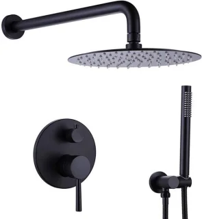 Douchekraan set met regendouche systeem en 10 inch douchekop, chroom