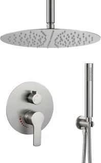 Douchekraan set regendouche 10 inch geborsteld nikkel