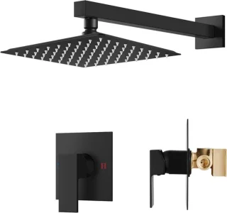 Douchekraan Set Regendouche 8 inch Mat Zwart
