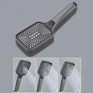 Douchekraan Set - Regendouche Pianotoets - Badkamer Verbouwen - Ruimte Aluminium - Wandmontage 17cm - Gunmetal