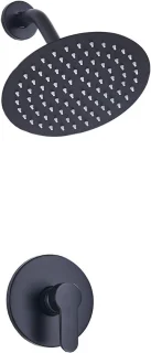 Douchekraan set regendouche systeem 8 inch mat zwart