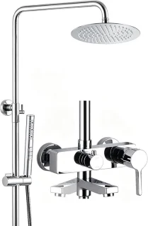 Douchekraan set regendouche thermostaat 25 cm chroom