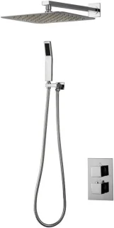 Douchekraan set regendouche thermostaat met 40cm douchekop, chroom