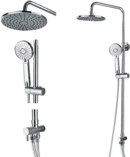 Douchekraan set wandmontage regendouche 8 inch chroom