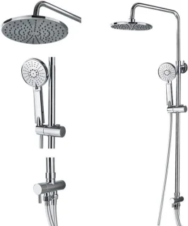 Douchekraan set wandmontage regendouche 8 inch chroom