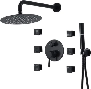 Douchekraan set zwart
