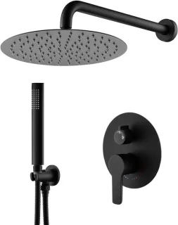 Douchekraanset Regendouche 25 cm Mat zwart