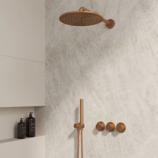 Douchekraanset Sanitado Fiora 3-knops inbouw gunmetal