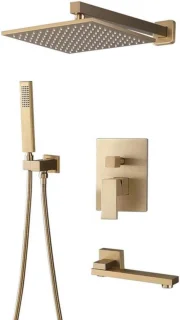 Douchemixer set Regendouche 30 cm Goud