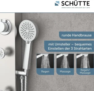 Douchepaneel 60085 roestvrijstaal met wandhouder en handdouche