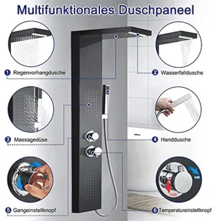 Douchepaneel geborsteld RVS