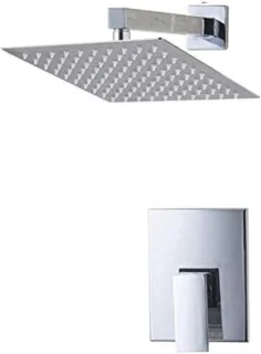 Douchepaneel messing regendouche set 16 inch chroom