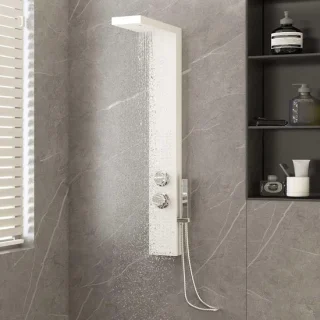 Douchepaneel regendouche set wit 114 cm
