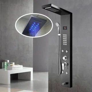 Douchepaneel regendouche waterval goud