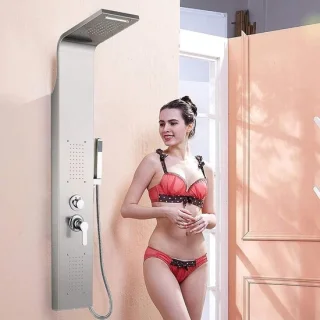 Douchepaneel systeem met regendouche en handdouche