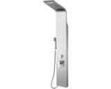 Douchepaneel thermostatische regendouche met lichaamjets roestvrij staal 140x20x7 cm