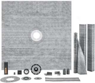 Doucherandset douchebak kit 183 x 183 cm grijs