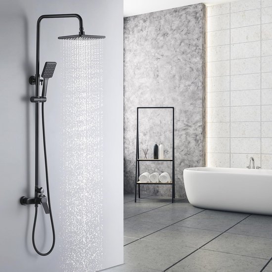 Doucheset 11 Inch Zwart Verstelbaar 90-120 cm