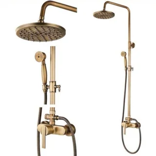 Doucheset antiek messing