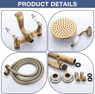 Doucheset antiek messing