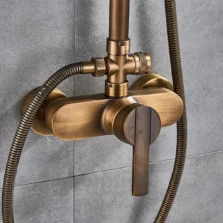 Doucheset antiek messing