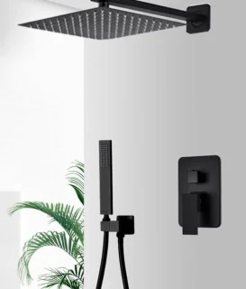 Doucheset Bolivia regendouche set inbouw systeem 30 cm mat zwart