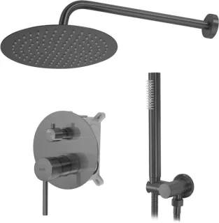 Doucheset inbouw regen douche titanium 36 x 16 x 8 cm