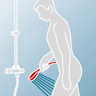 Doucheset mat goud thermostaatkraan regendouche en handdouche