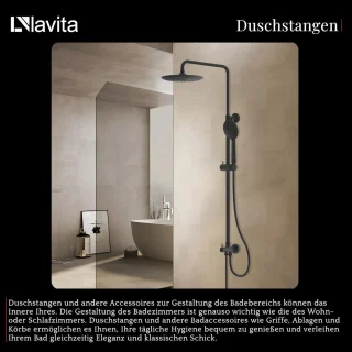 Doucheset mat zwart - regendouche systeem voor wandmontage