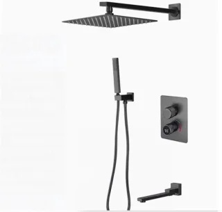 Doucheset messing regendouche 10 inch gunmetal