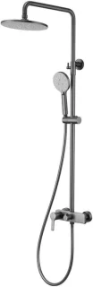 Doucheset Messing - Regendouche Set - Badkamer Vernieuwen - Gun Gray Afwerking - 8 Inch Kop - Gun Gray
