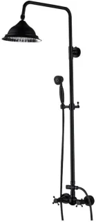 Doucheset Messing/Roestvrij Zwart - 20,5 cm Hoofddouche