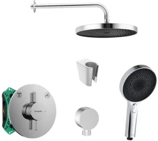 Doucheset met inbouwkraan, 26 cm, chroom