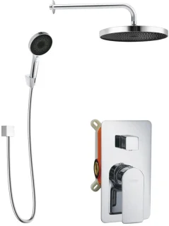 Doucheset met inbouwkraan, chroom
