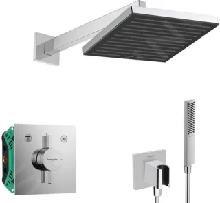 Doucheset met inbouwkraan, hoofddeel 26 × 26 cm, chroom