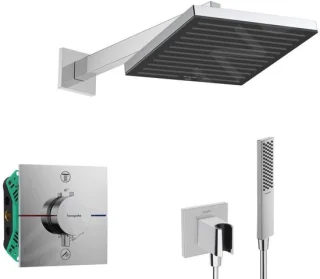 Doucheset met inbouwthermostaat chroom