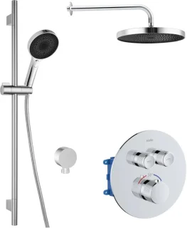 Doucheset met inbouwthermostaatkraan, 2 functies, chroom