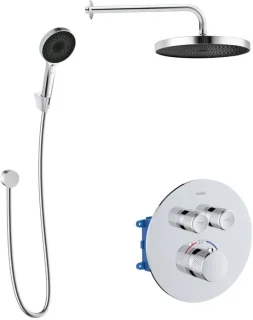 Doucheset met inbouwthermostaatkraan, chroom