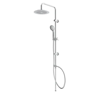 Doucheset met regen- en handdouche, chroom