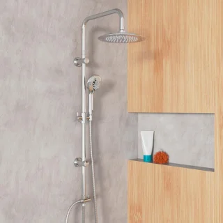 Doucheset met regen, wandmontage, chroom