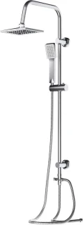 Doucheset met regendouche en handdouche, wandmontage, 97 cm hoog, zilverkleurig
